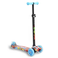 Byox Kinderroller Rapture, Aluminium Scooter mit LED-Rädern, Wassertransferdruck blau