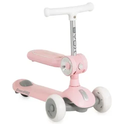Byox Kinderroller StreetPro 2in1 Laufrad PU-Rollen Musik Licht höhenverstellbar rosa