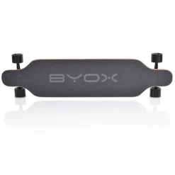 Byox Kinder Skateboard Longboard 41 Zoll, PU Rollen, ABEC-11, Gurt, bis 100 kg schwarz