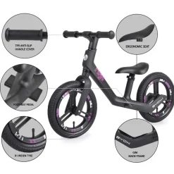 Byox Laufrad Mojo 12 Zoll Räder, Lufträder, Lenker und Sattel verstellbar rosa