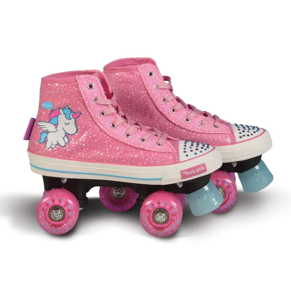 Byox Rollschuhe Alicorn, ABEC-5, Glitzersteinchen, PU-Räder, Größe XL 38 - 39