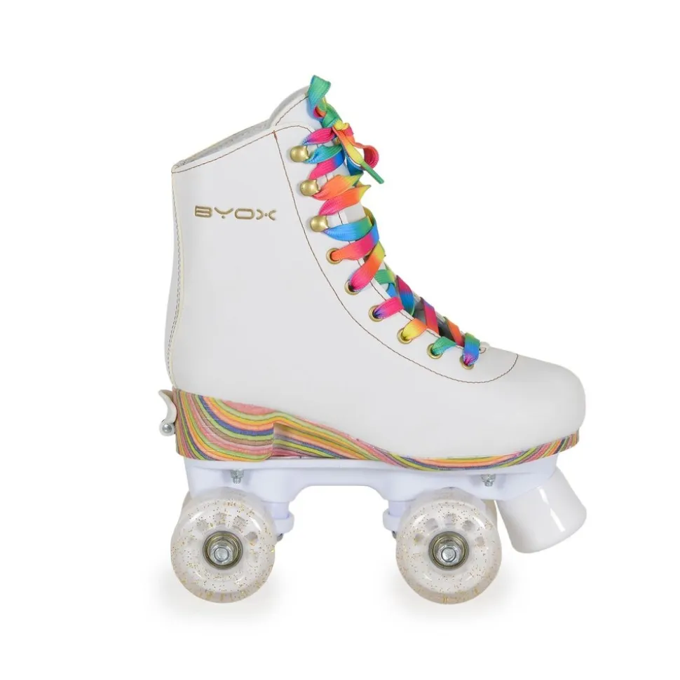 Byox Rollschuhe Donna weiß, PU-Rollen mit Glitzer, ABEC-5 Lager, versch. Größen Gr. 27-30