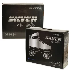 Byox Rollschuhe Silver PVC-Räder Sohle mit Licht Lager 608ZB Größe M (35-36)