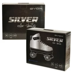 Byox Rollschuhe Silver PVC-Räder Sohle mit Licht Lager 608ZB Größe M (35-36)