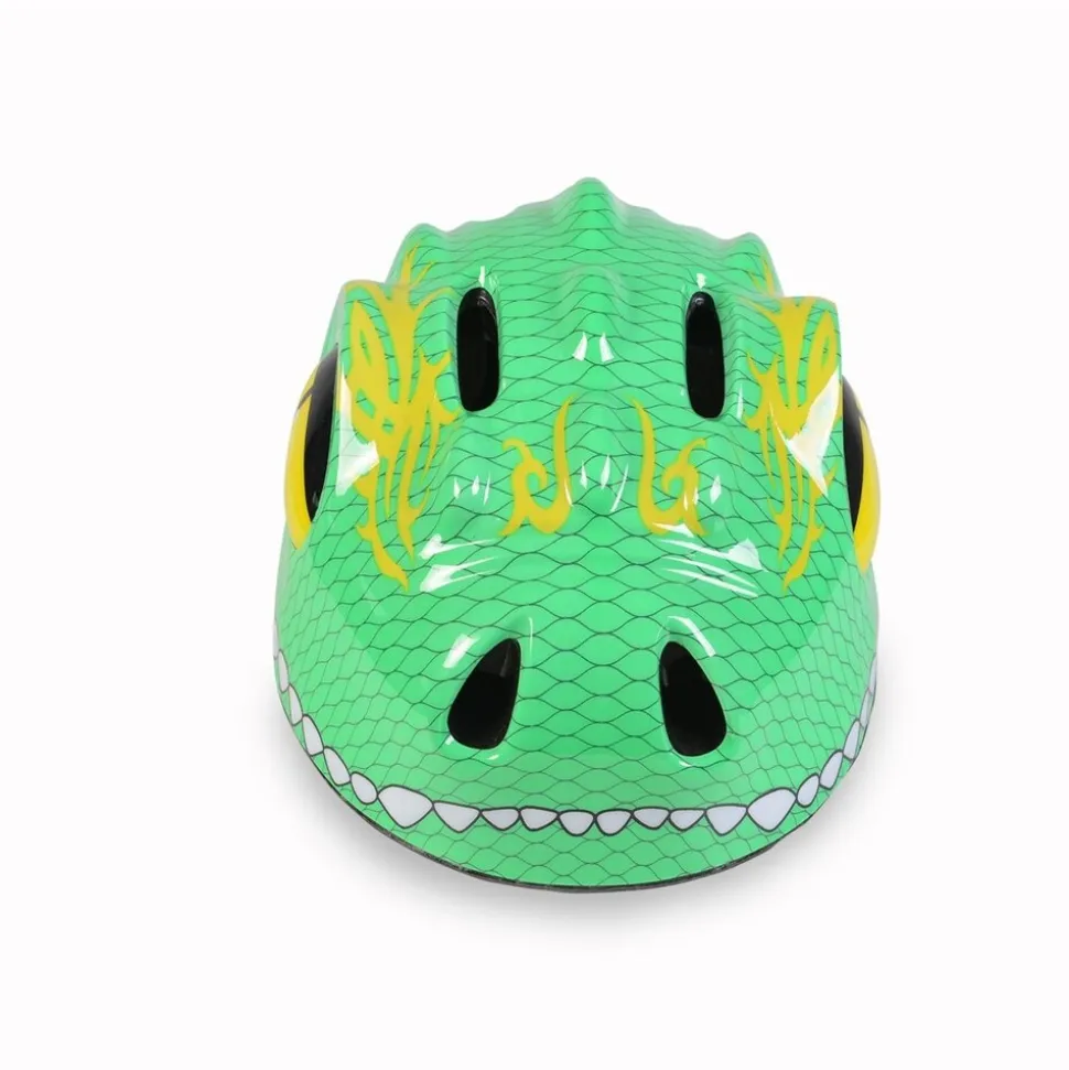 Byox Schutzhelm Y27 Dino Gr S 48 - 54 cm, einstellbar, 4 Löcher, LED-Beleuchtung grün