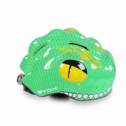 Byox Schutzhelm Y27 Dino Gr S 48 - 54 cm, einstellbar, 4 Löcher, LED-Beleuchtung grün