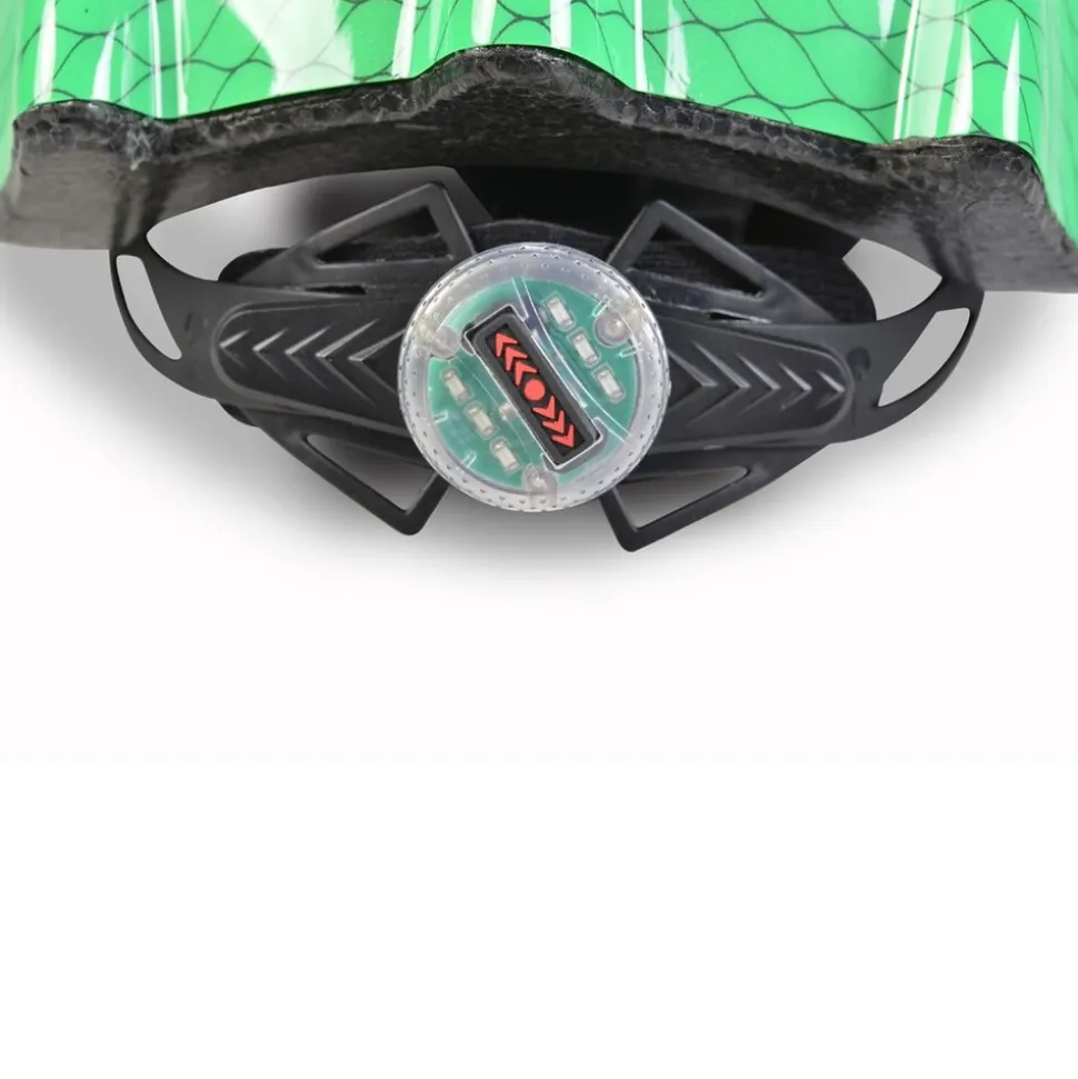 Byox Schutzhelm Y27 Dino Gr S 48 - 54 cm, einstellbar, 4 Löcher, LED-Beleuchtung grün