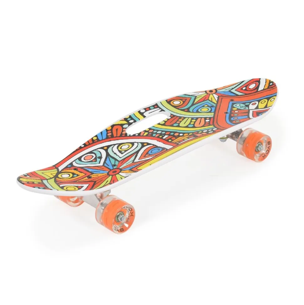 Byox Skateboard 26 Zoll mit Griff PU-Leuchträder ABEC-7 Aluminium 100 kg LED rot