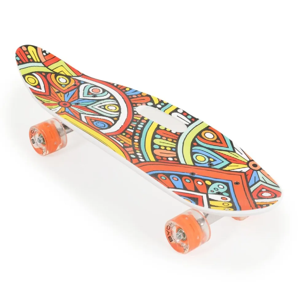 Byox Skateboard 26 Zoll mit Griff PU-Leuchträder ABEC-7 Aluminium 100 kg LED rot