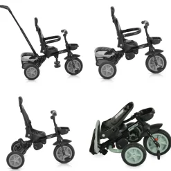 Byox Tricycle Explore 3 in 1 Dreirad umkehrbarer Sitz Schiebegriff Körbe Pedale hellgrün
