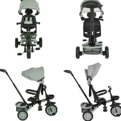 Byox Tricycle Explore 3 in 1 Dreirad umkehrbarer Sitz Schiebegriff Körbe Pedale hellgrün