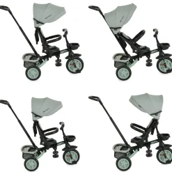 Byox Tricycle Explore 3 in 1 Dreirad umkehrbarer Sitz Schiebegriff Körbe Pedale hellgrün