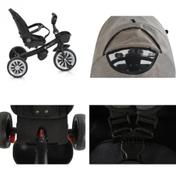 Byox Tricycle Space 3 in 1 Dreirad Getränkehalter, Korb, Schiebegriff, EVA-Räder beige
