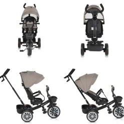 Byox Tricycle Space 3 in 1 Dreirad Getränkehalter, Korb, Schiebegriff, EVA-Räder beige