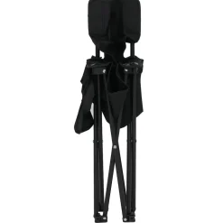 Campingset MCW-Q39, Tisch 4x Stuhl Klappstuhl Anglerstuhl faltbar, Metall Stoff ~ schwarz