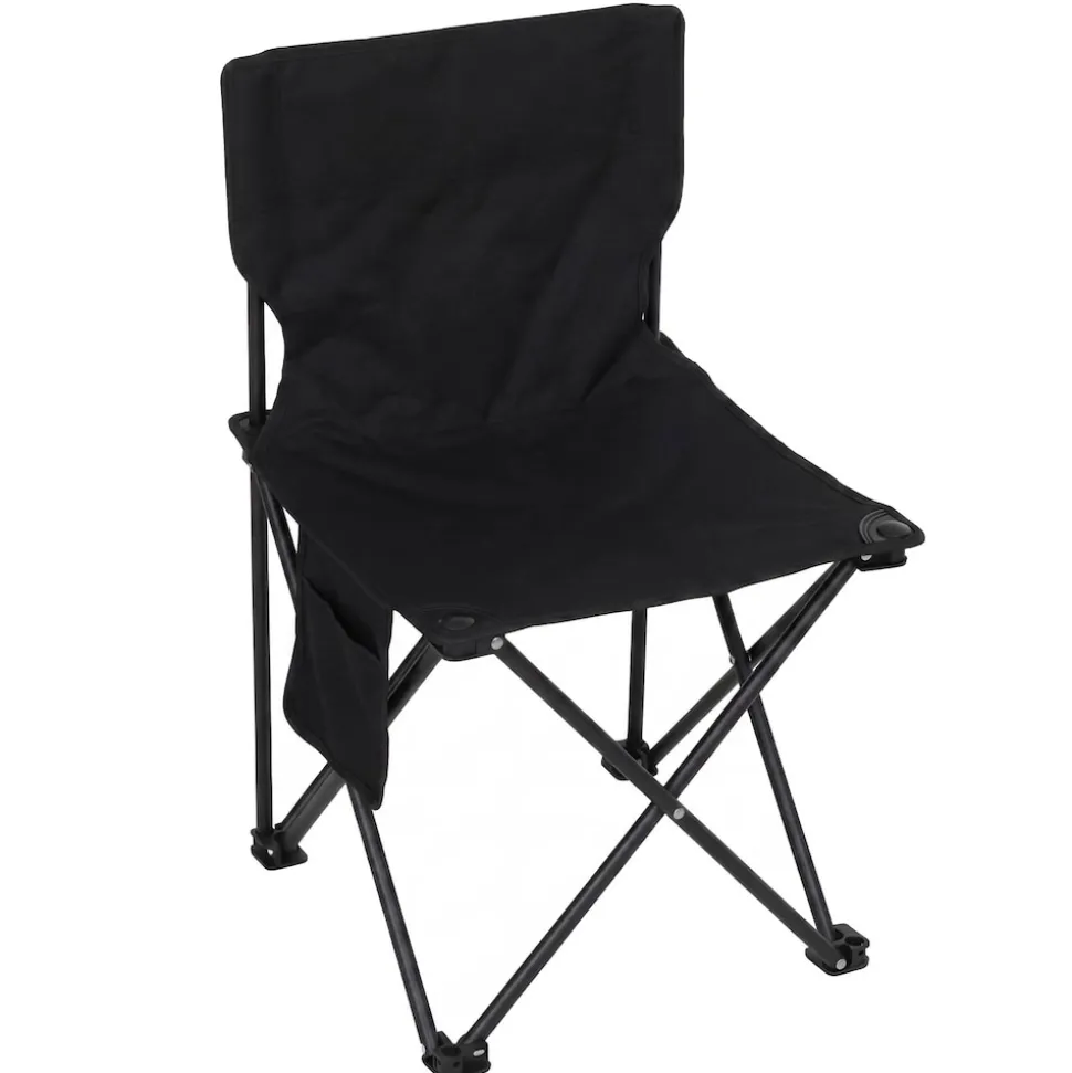 Campingset MCW-Q39, Tisch 2x Stuhl Klappstuhl Anglerstuhl faltbar, Metall Stoff ~ schwarz