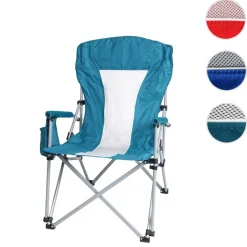 Campingstuhl MCW-L50, Klappstuhl Anglerstuhl Regiestuhl, waschbar Schutzhülle Stahl Stoff/Textil ~ türkis