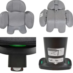 Cangaroo Kindersitz Hoku i-Size (40-150cm) Gruppe 0+/1/2/3, Isofix, Stützfuß grau