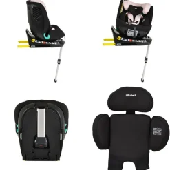 Cangaroo Kindersitz i-Protect i-Size (40-150cm) Gruppe 0+/1/2/3 Stützfuß Isofix rosa
