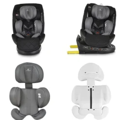 Cangaroo Kindersitz i-Size Castor (40-150cm) Gruppe 0/1/2/3 Isofix, Kopfschutz grau