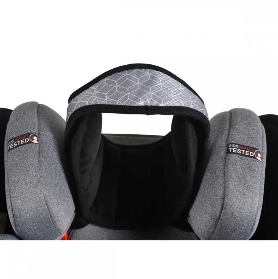 Cangaroo Kindersitz-Kopfstütze Shelter ergonomisch Kopfschutz für Auto Kopfgurt grau