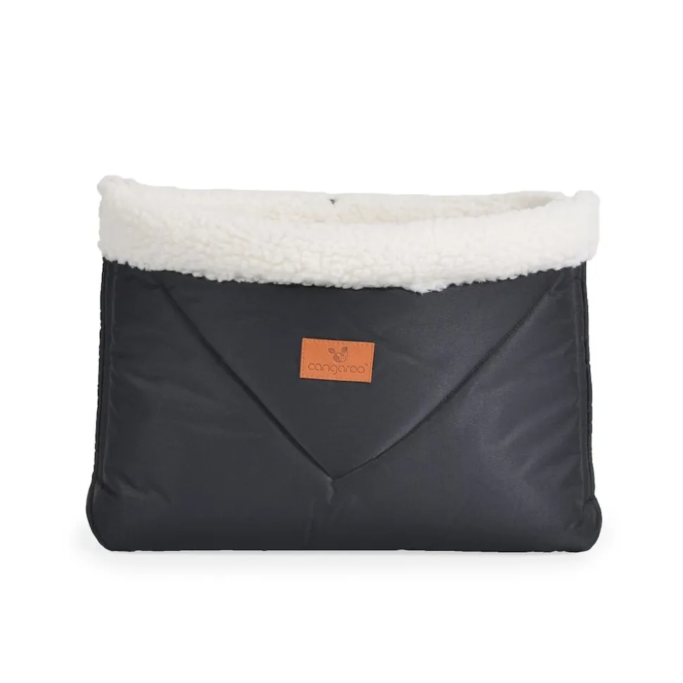 Cangaroo Kinderwagen-Handwärmer Luxe, Handmuff für Kinderwagen mit Verschluss schwarz