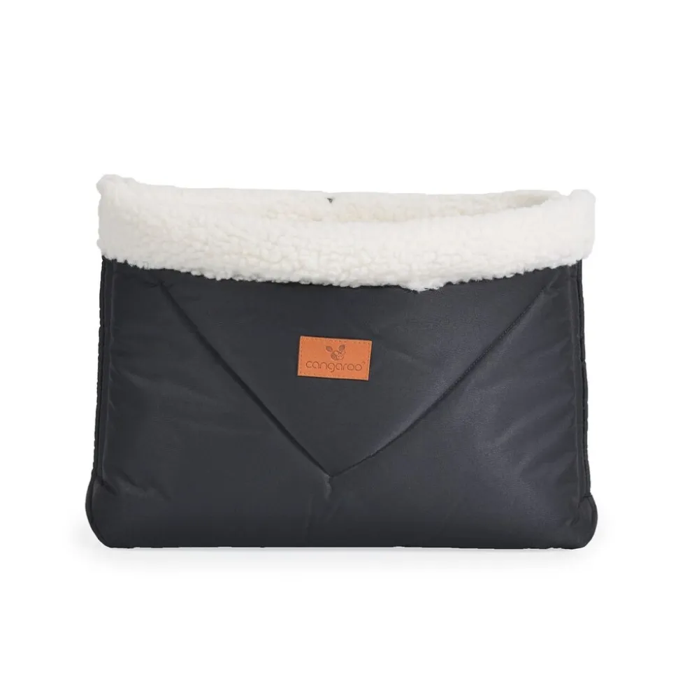 Cangaroo Kinderwagen-Handwärmer Luxe, Handmuff für Kinderwagen mit Verschluss schwarz
