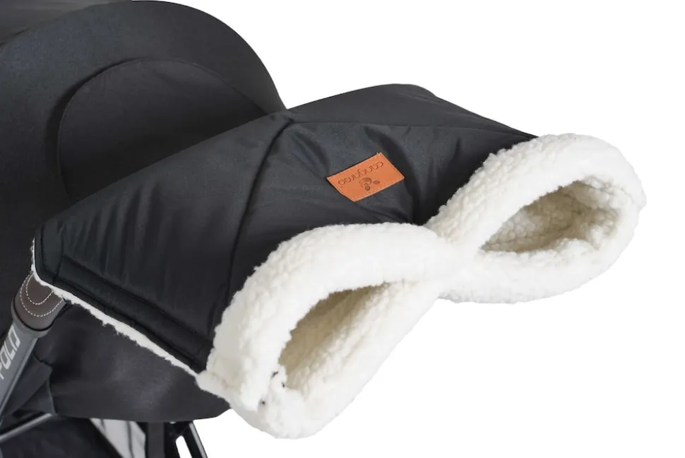 Cangaroo Kinderwagen-Handwärmer Luxe, Handmuff für Kinderwagen mit Verschluss schwarz