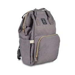 Cangaroo Kinderwagentasche Amelia, Rucksack Hauptfach, Seitenfächer Tragegriffe grau