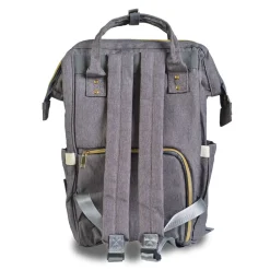 Cangaroo Kinderwagentasche Amelia, Rucksack Hauptfach, Seitenfächer Tragegriffe grau