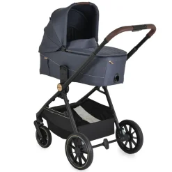 Cangaroo Kombikinderwagen Celebrity 2 in 1 Stoßdämpfer PU-Rollen Wickeltasche dunkelgrau