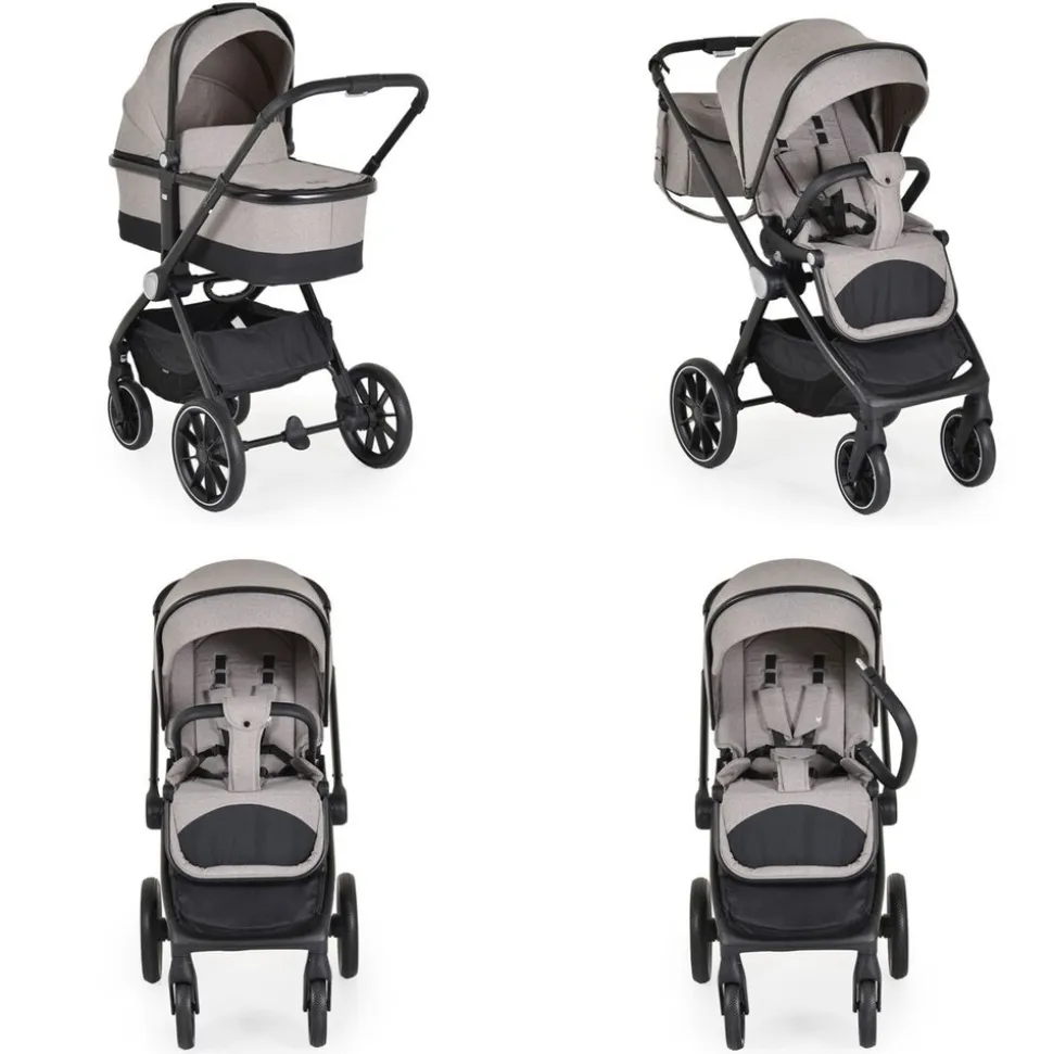 Cangaroo Kombikinderwagen 3 in 1 Christiano Babywanne Babyschale klappbar Tasche beige