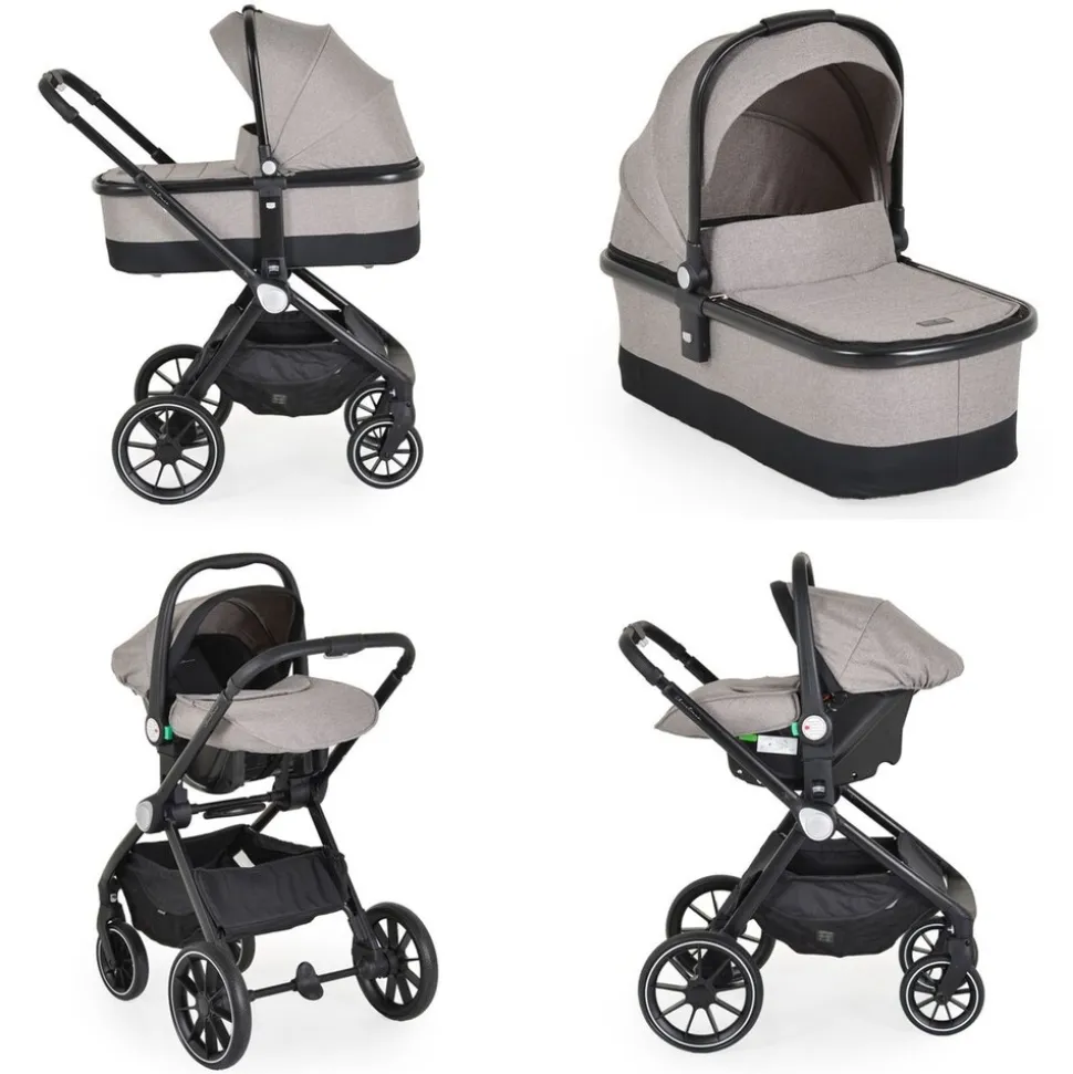 Cangaroo Kombikinderwagen 3 in 1 Christiano Babywanne Babyschale klappbar Tasche beige