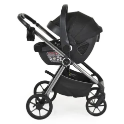 Cangaroo Kombikinderwagen Unique 3 in 1 Babyschale Stoßdämpfer PU-Räder Tasche schwarz