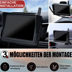 CARMATRIX DUO HD Solar Funk Rückfahrkamera mit 5