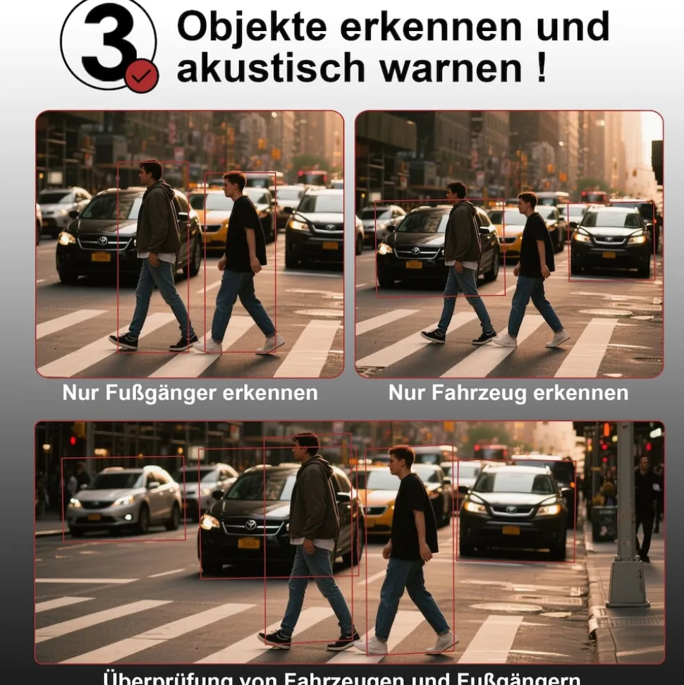 CARMATRIX Funk WLAN Solar Rückfahrkamera mit Magnet KI Personenerkennung mit APP