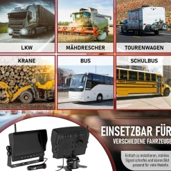 CARMATRIX HD Funk Rückfahrsystem Digital für LKW Wohnmobil Auto Transporter 7