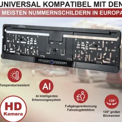 CARMATRIX Solar Auto WLAN Rückfahrkamera KI Personenerkennung