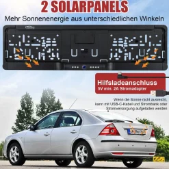CARMATRIX Solar Auto WLAN Rückfahrkamera KI Personenerkennung