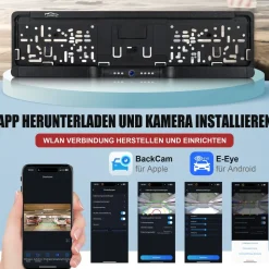 CARMATRIX Solar Auto WLAN Rückfahrkamera KI Personenerkennung