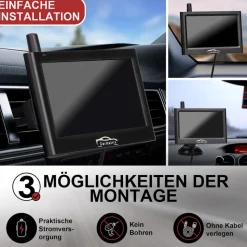 CARMATRIX Solar Funk Rückfahrkamera im Kennzeichen mit Monitor Rückfahrsystem Auto