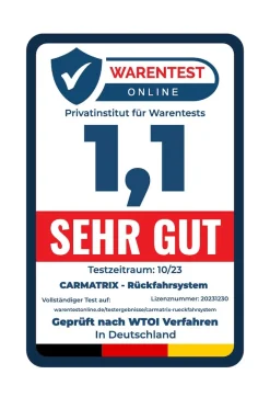 CARMATRIX Solar Funk Rückfahrkamera im Kennzeichen mit Monitor Rückfahrsystem Auto