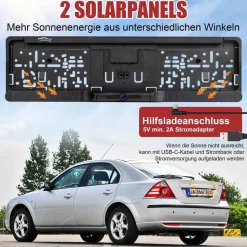 CARMATRIX Solar Rückfahrsystem mit Android Auto und Apple CarPlay, GoogleMaps, YouTube