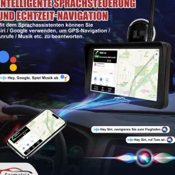 CARMATRIX Solar Rückfahrsystem mit Android Auto und Apple CarPlay, GoogleMaps, YouTube