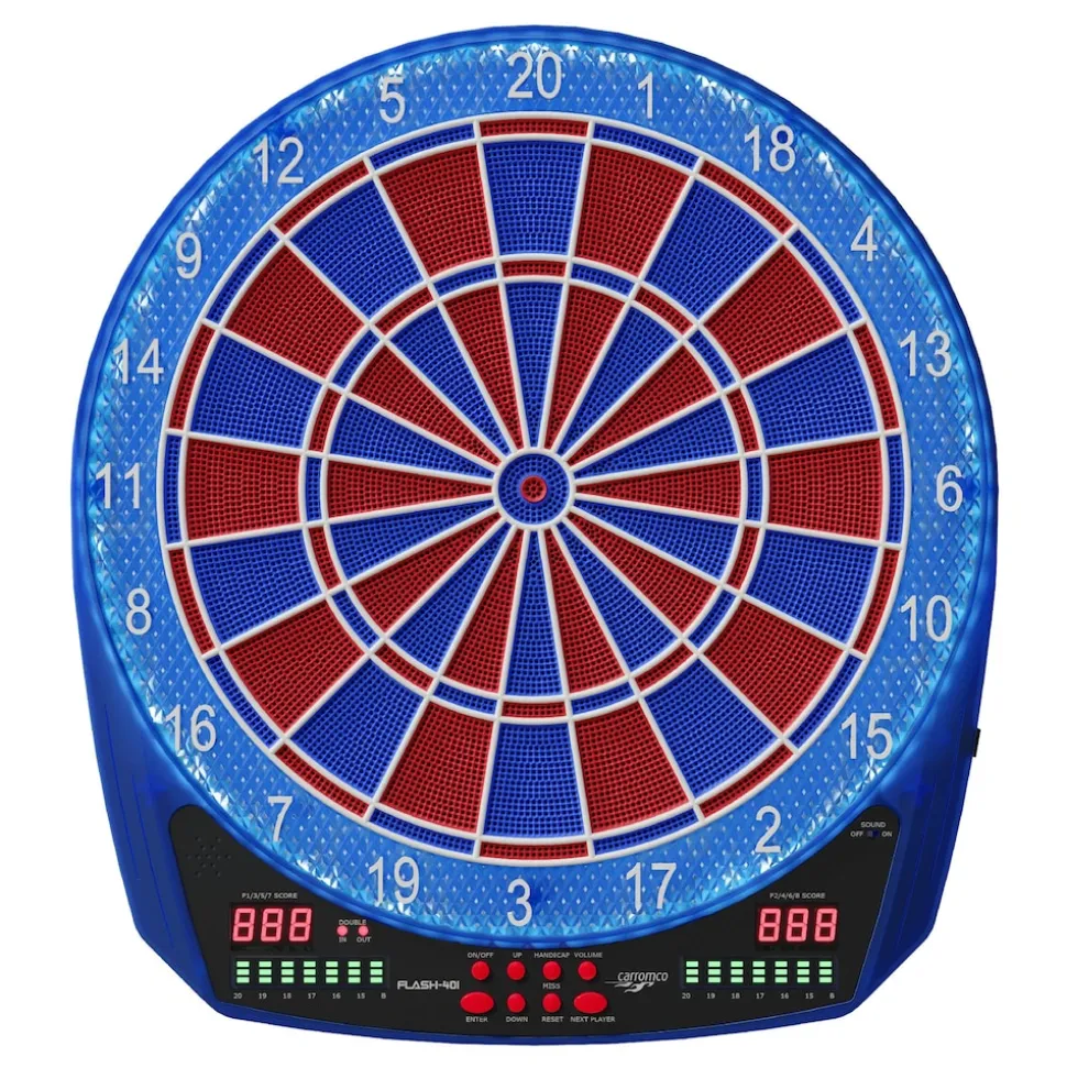 Carromco Elektronik Dartboard Flash-401, mit Adapter, 2-Loch Abstand
