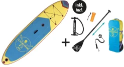 Chiemsee - SUP-Set inkl. Board, Paddel, Pumpe, Leash & Rucksack (gelb/blau) Stand-Up Paddle