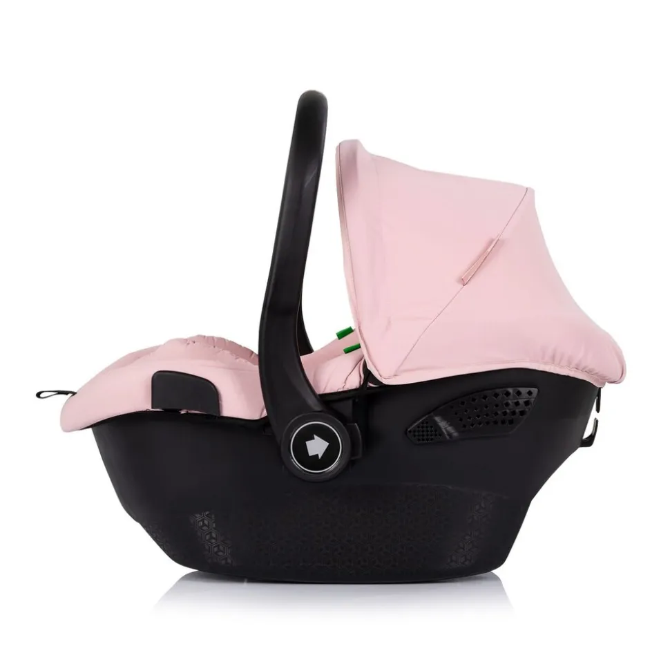 Chipolino Babyschale Pearl i-Size (40-85cm) Sonnendach 3-Punkt-Gurt Kopfstütze rosa