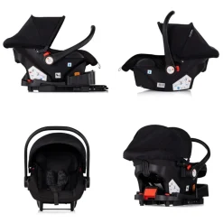 Chipolino Babyschale Vista i-Size (40-87cm) Gruppe 0+, Sonnendach, 3D-Kissen schwarz
