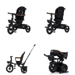 Chipolino Dreirad, Tricycle Urban Lenker mit Licht, klappbar, Sitz drehbar, Korb schwarz