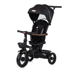 Chipolino Dreirad, Tricycle Urban Lenker mit Licht, klappbar, Sitz drehbar, Korb schwarz